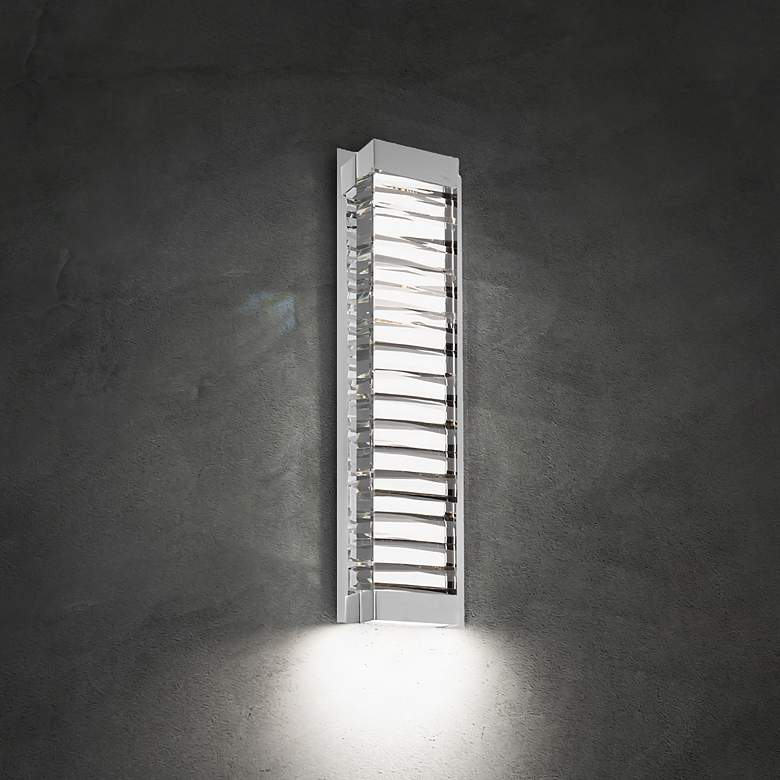 Image 1 Beyond Echelon 7" Wide Pol. Nickel Clear Crystal 1-Light Wall Sconce