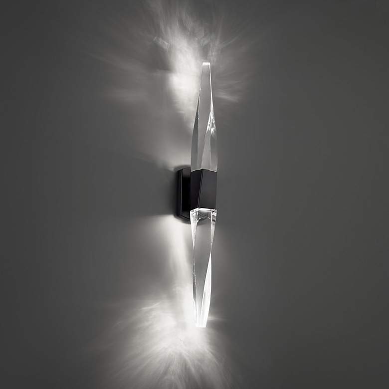 Image 1 Beyond Kindjal 27" Wide Black Clear Crystal 2-Light Bath/Wall Light
