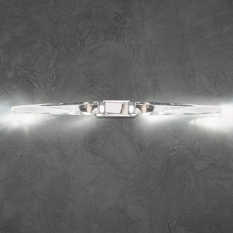Image 1 Beyond Kindjal 37" Wide Pol. Nickel Clear Crystal 2-Light Bath/Wall Li