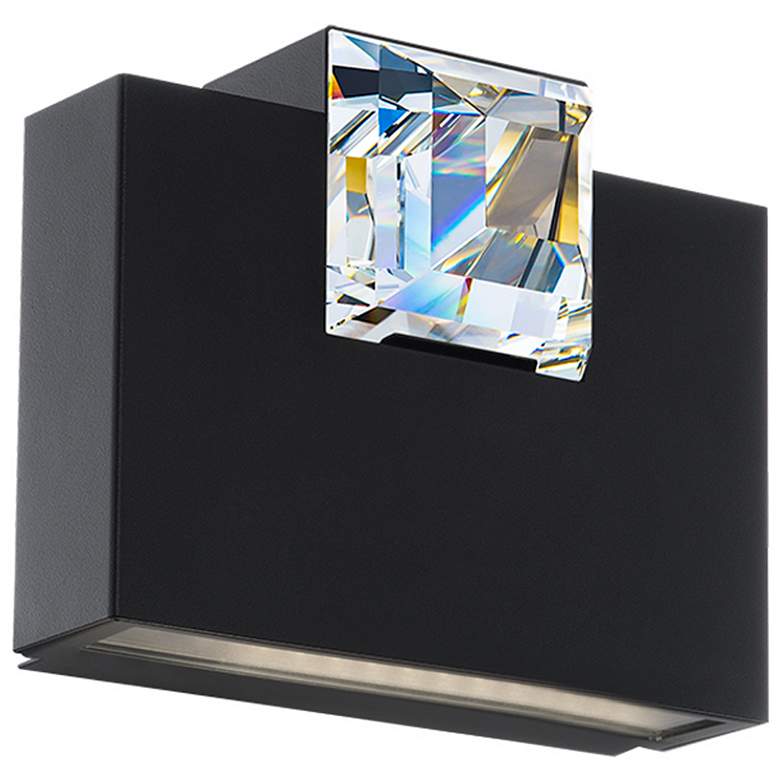 Image 1 Beyond Madison 8" Wide Black Clear Crystal 1-Light Wall Sconce