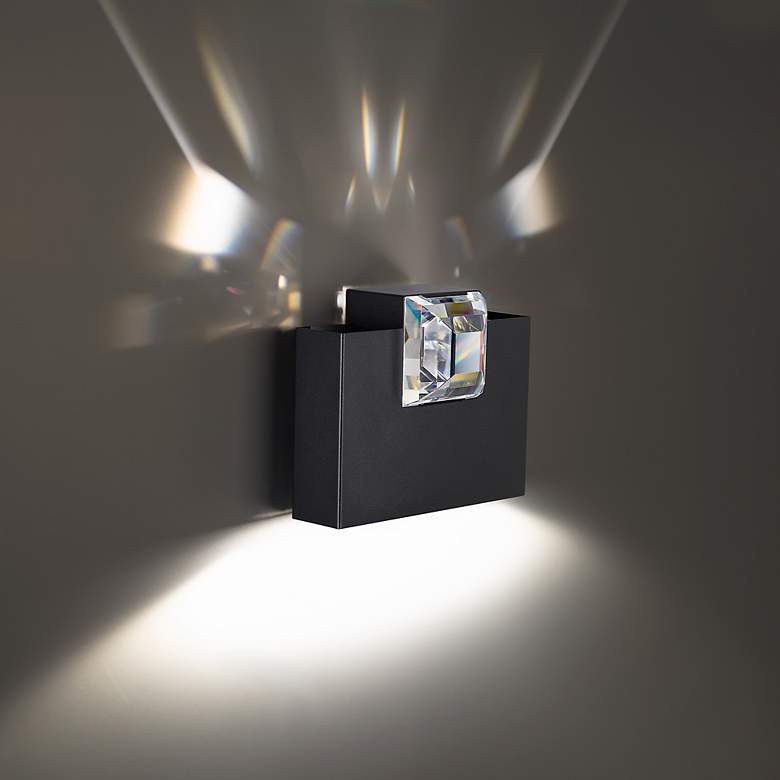 Image 3 Beyond Madison 8" Wide Black Clear Crystal 1-Light Wall Sconce more views