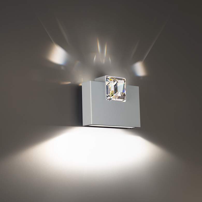 Image 1 Beyond Madison 8" Wide Titanium Clear Crystal 1-Light Wall Sconce