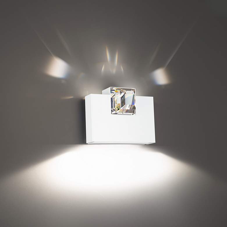 Image 1 Beyond Madison 8" Wide White Clear Crystal 1-Light Wall Sconce