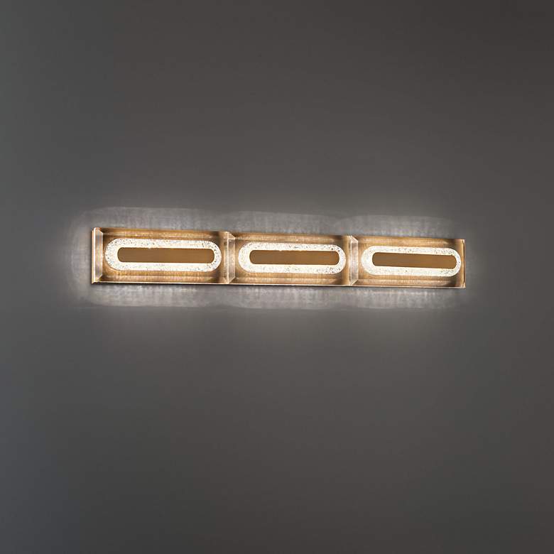 Image 1 Beyond Soiree 27" Wide Aged Brass Clear Crystal 1-Light Bath/Wall Ligh