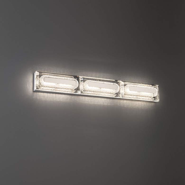Image 1 Beyond Soiree 27" Wide Pol. Nickel Clear Crystal 1-Light Bath/Wall Lig