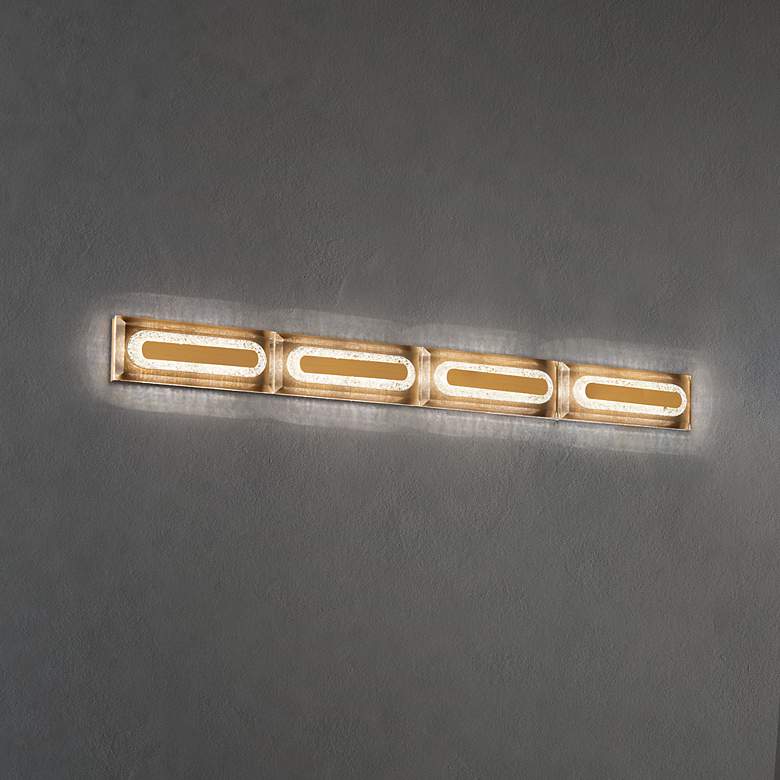 Image 1 Beyond Soiree 36" Wide Aged Brass Clear Crystal 1-Light Bath/Wall Ligh