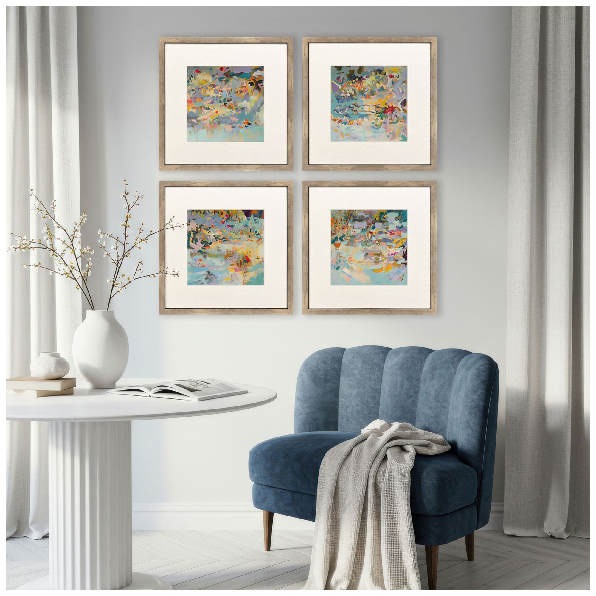 Image 4 Beyond the Breeze 17"W x 17"H Framed Art - Set of 4 more views