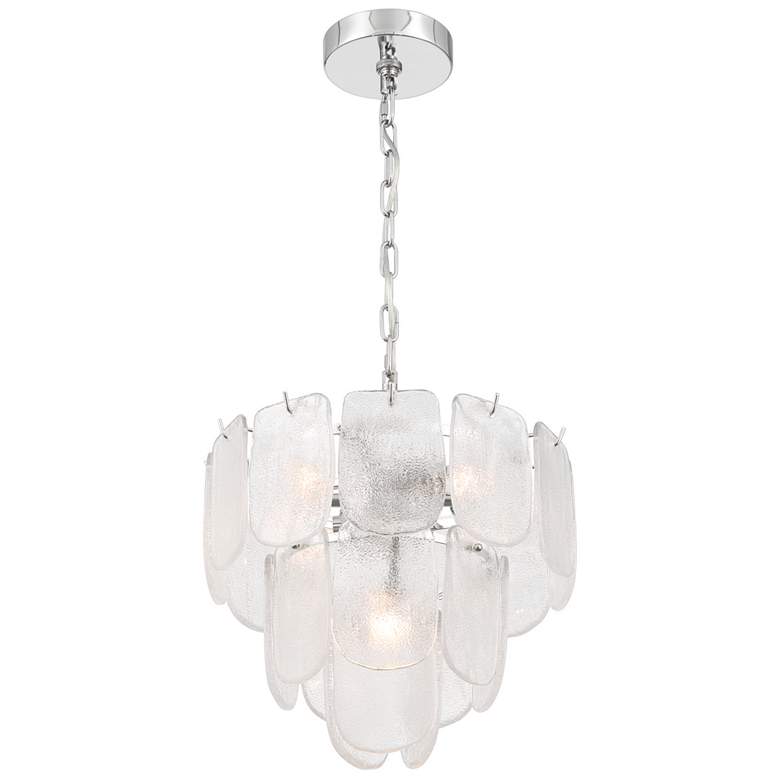 Image 1 Bianca 15.75"W 5-Light Polished Nickel Pendant w/ Crystalline Shade