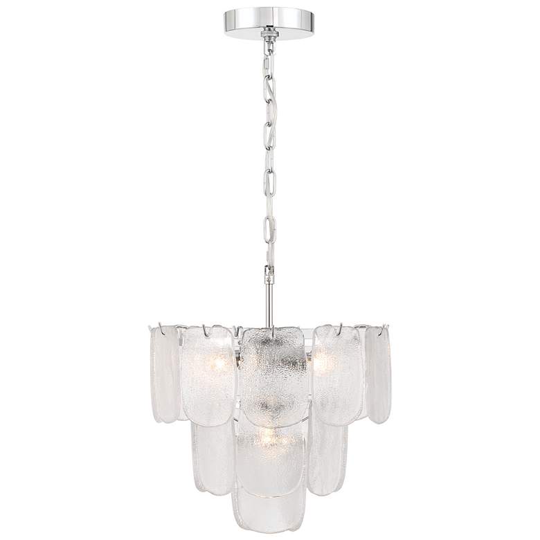 Image 2 Bianca 15.75"W 5-Light Polished Nickel Pendant w/ Crystalline Shade more views