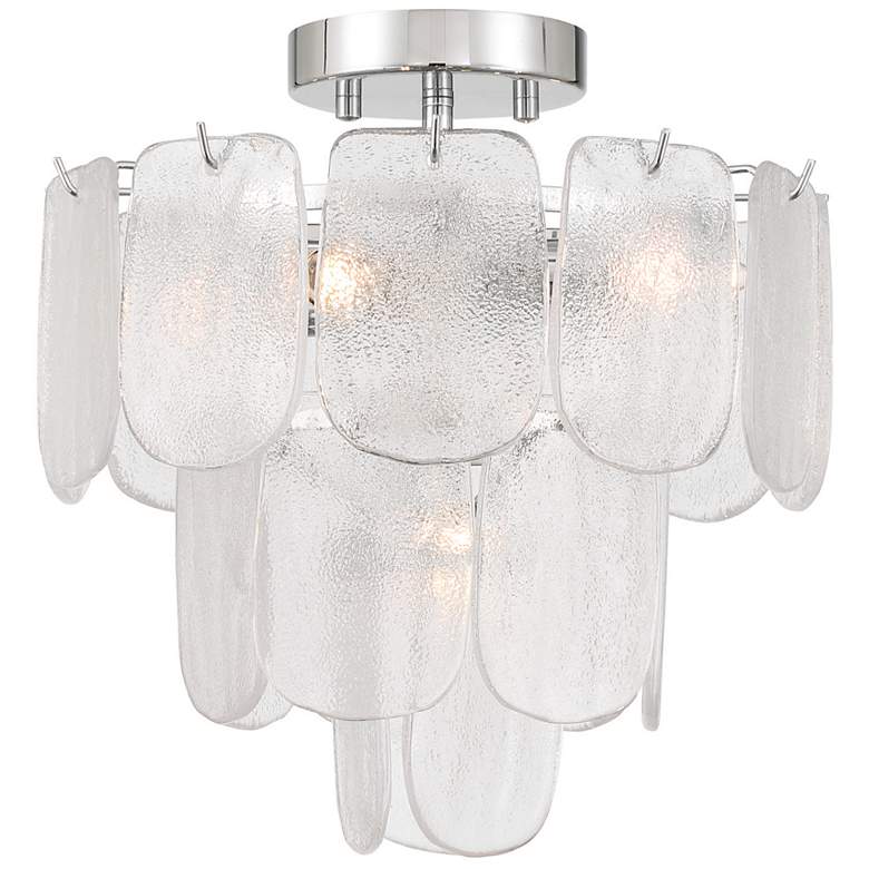 Image 4 Bianca 15.75"W 5-Light Polished Nickel Pendant w/ Crystalline Shade more views