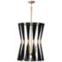 Bianca 19 1/2"W Black Rope Brass Metal 4-Light Foyer Pendant