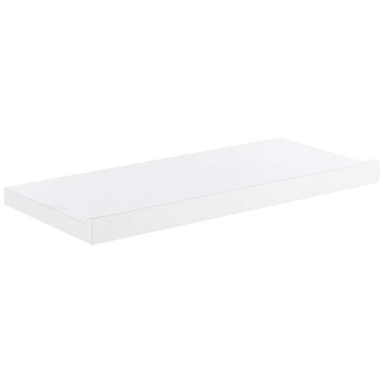 Image 1 Bianca 23 1/2 inch Wide White Lacquer Wood Floating Wall Shelf