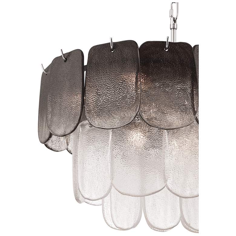 Image 3 Bianca 24.8"W 12-Light Nickel Chandelier w/ Crystalline Smoke Shade more views