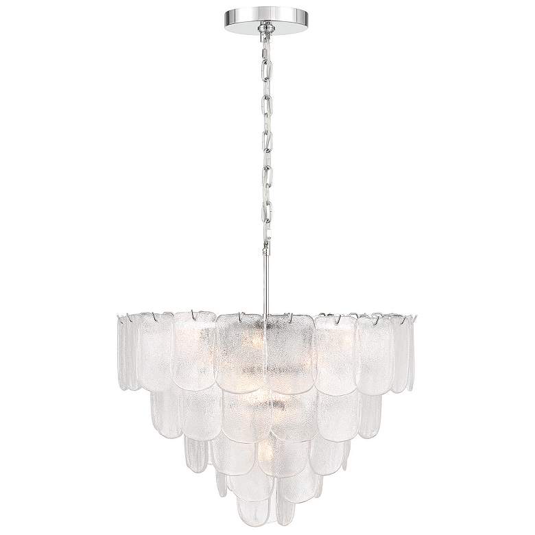 Image 2 Bianca 24.8"W 12-Light Polished Nickel Chandelier w/ Crystalline Shade more views