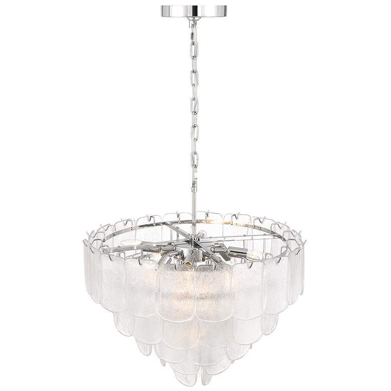 Image 3 Bianca 24.8"W 12-Light Polished Nickel Chandelier w/ Crystalline Shade more views