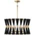Bianca 24 1/2" Wide Black Rope and Brass 6-Light Pendant