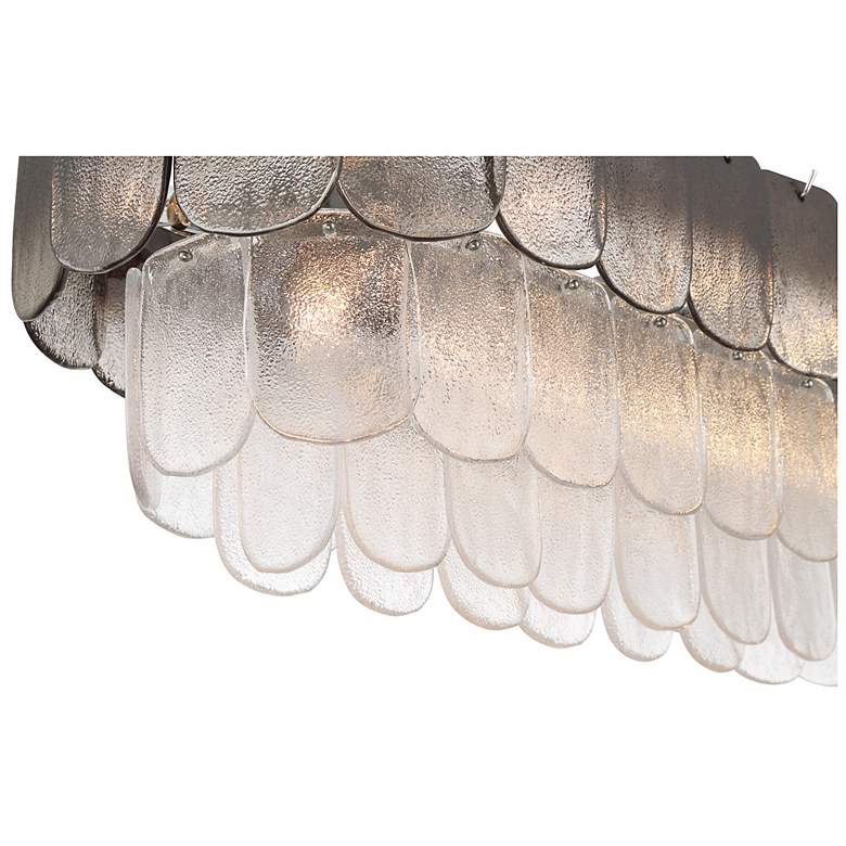 Image 4 Bianca 31.89"W 12-Light Nickel Island Light w/ Crystalline Smoke Shade more views
