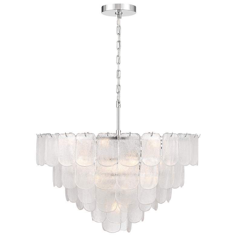 Image 2 Bianca 32.25"W 19-Light Polished Nickel Chandelier w/ Crystalline Shade more views