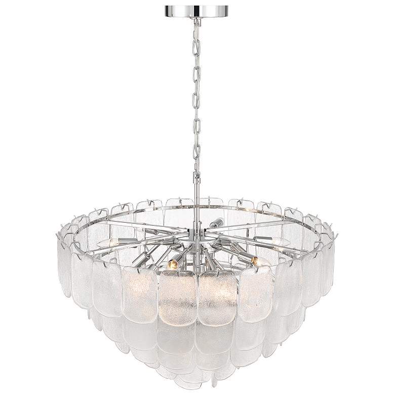 Image 3 Bianca 32.25"W 19-Light Polished Nickel Chandelier w/ Crystalline Shade more views
