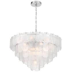 Bianca 32 1/4" Wide Nickel and Crystalline Glass Chandelier