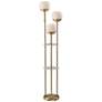 Thumbnail2 of Bianca Antique Brass Metal 3-Light 2-Shelf Floor Lamp