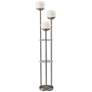 1_Bianca Brushed Steel Metal 3-Light 2-Shelf Floor Lamp