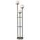 Bianca Brushed Steel Metal 3-Light 2-Shelf Floor Lamp