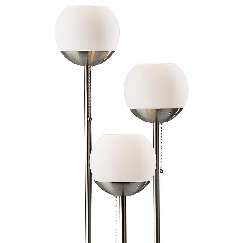 Image 2 Bianca Brushed Steel Metal 3-Light 2-Shelf Floor Lamp more views