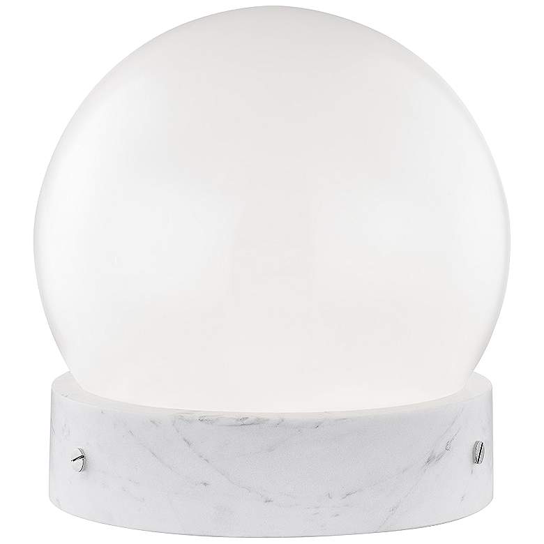 Image 1 Bianco 10 1/2 inch High Nickel and Opal Glass Accent Table Lamp