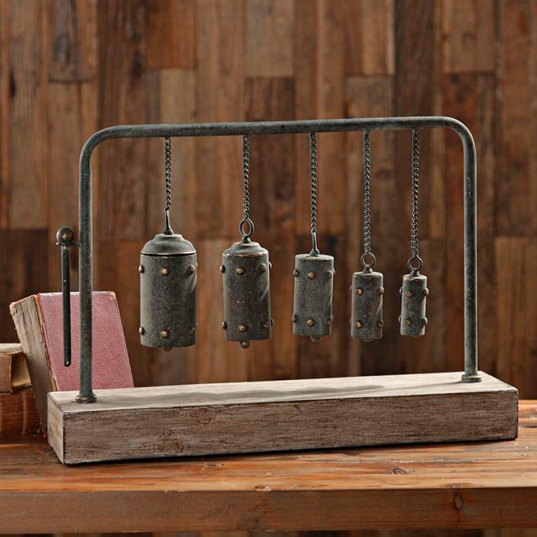 Image 1 Bianzhong 18 3/4" Wide Chinese Metal Musical Gong Chimes
