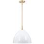 1_Biba 15" Wide Brushed Gold and White Ice Mist Modern Pendant Light