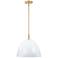 Biba 15" Wide Brushed Gold and White Ice Mist Modern Pendant Light