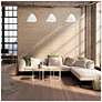 3_Biba 15" Wide Brushed Gold and White Ice Mist Modern Pendant Light more views