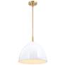 4_Biba 15" Wide Brushed Gold and White Ice Mist Modern Pendant Light more views