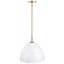 6_Biba 15" Wide Brushed Gold and White Ice Mist Modern Pendant Light more views