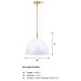 7_Biba 15" Wide Brushed Gold and White Ice Mist Modern Pendant Light more views