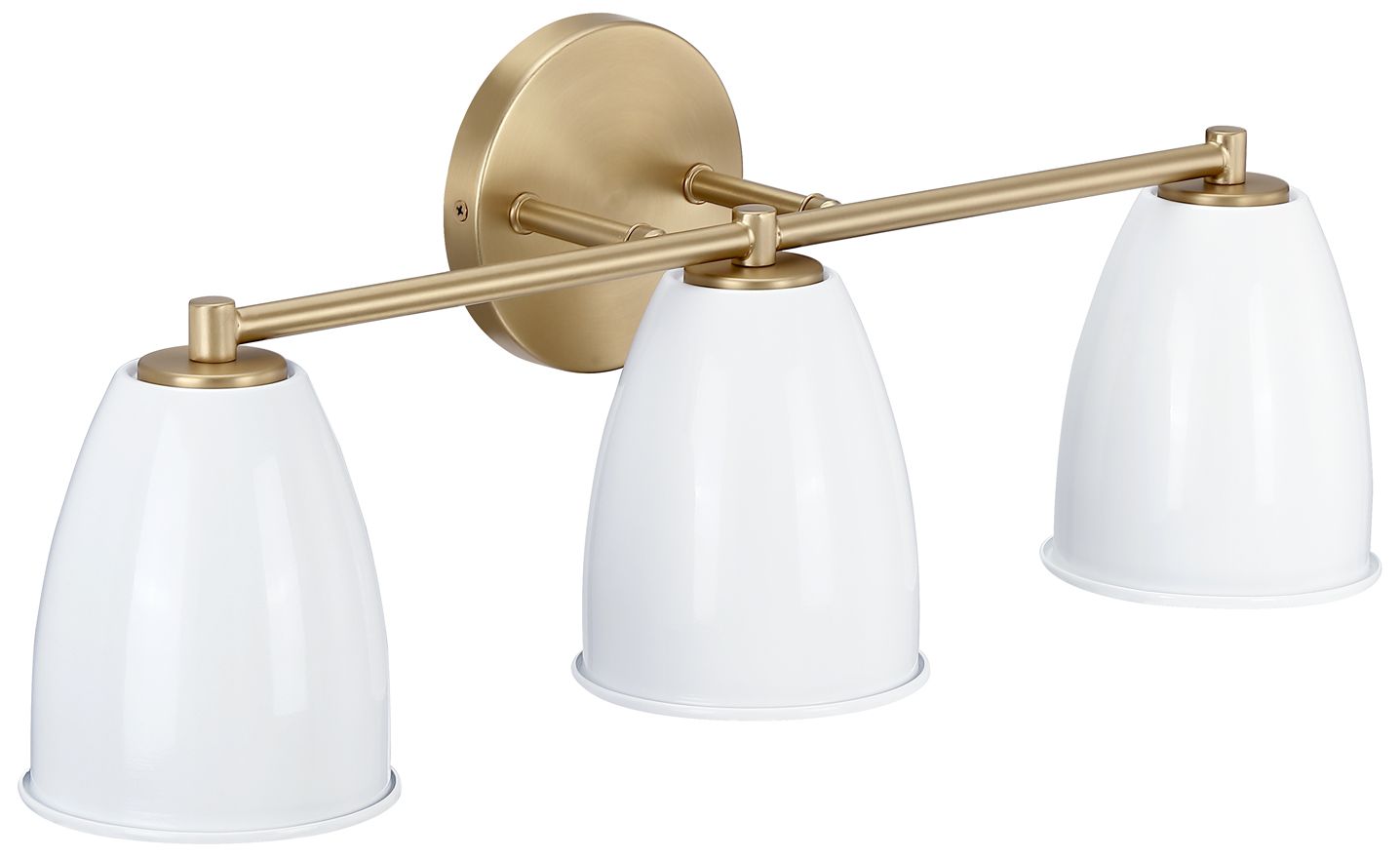 Image 5 Biba 24 in. 3-Light Brushed Gold Modern Vanity Light with Metal Shade more views