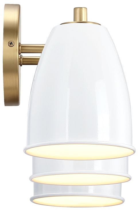 Image 6 Biba 24 in. 3-Light Brushed Gold Modern Vanity Light with Metal Shade more views