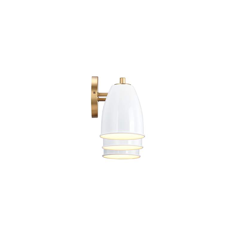 Image 5 Biba 24 in. 3-Light Brushed Gold Modern Vanity Light with Metal Shade more views