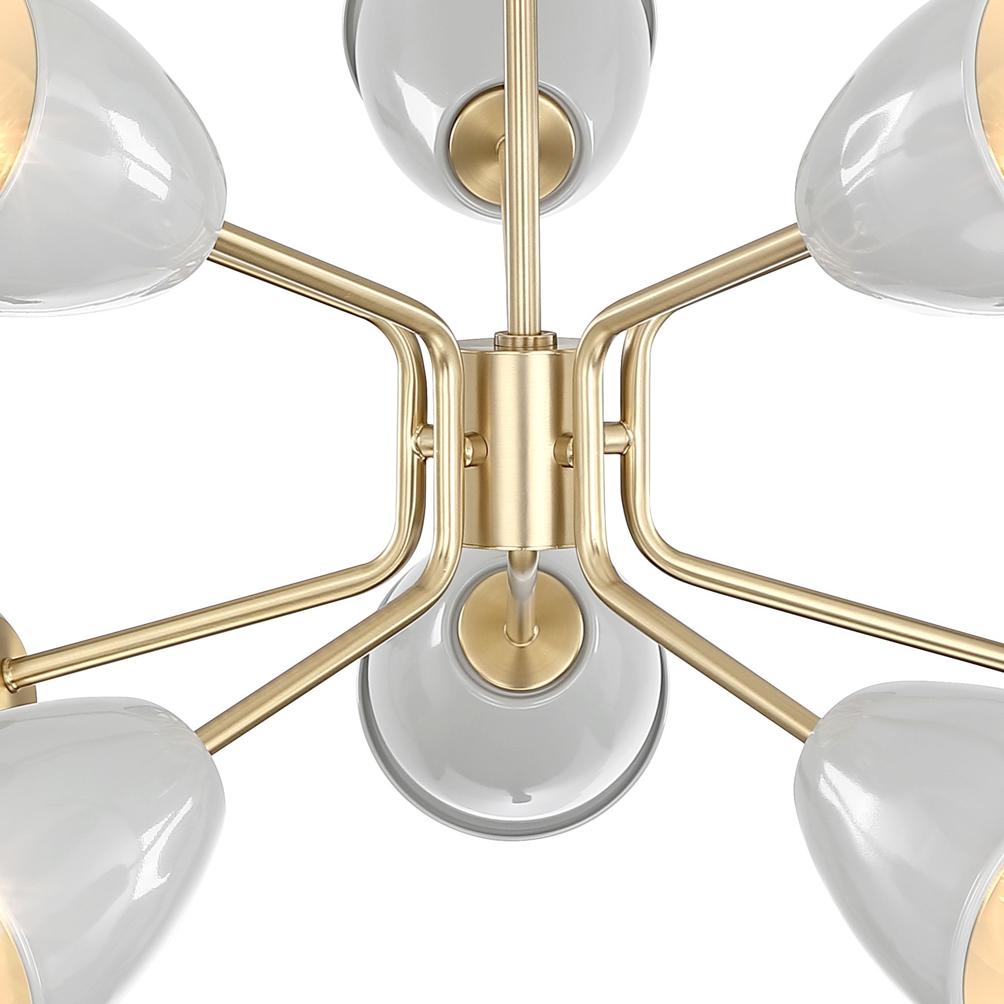 Image 3 Biba 28.5 in. 10-Light Brushed Gold Modern Chandelier with Metal Shades more views
