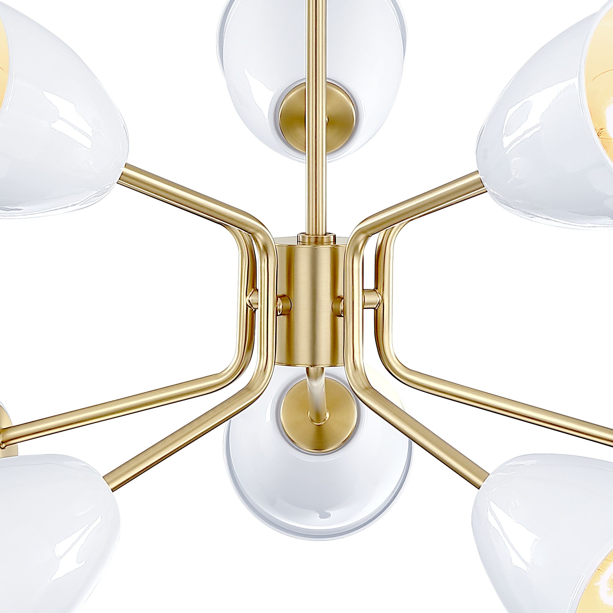 Image 3 Biba 28.5 in. 10-Light Brushed Gold Modern Chandelier with Metal Shades more views