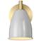 Biba 8 in. 1-Light Brushed Gold Modern Wall Sconce Metal Shade