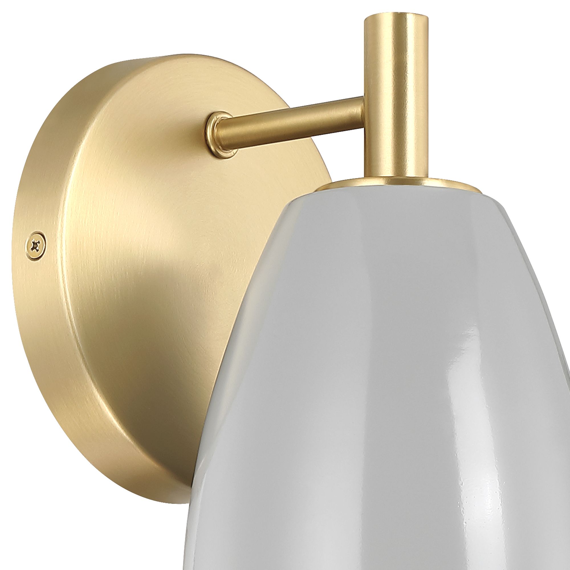 Image 3 Biba 8 in. 1-Light Brushed Gold Modern Wall Sconce Metal Shade more views