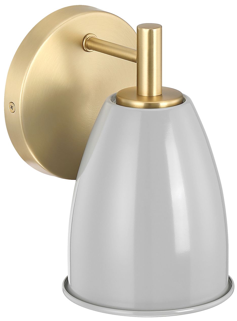 Image 5 Biba 8 in. 1-Light Brushed Gold Modern Wall Sconce Metal Shade more views