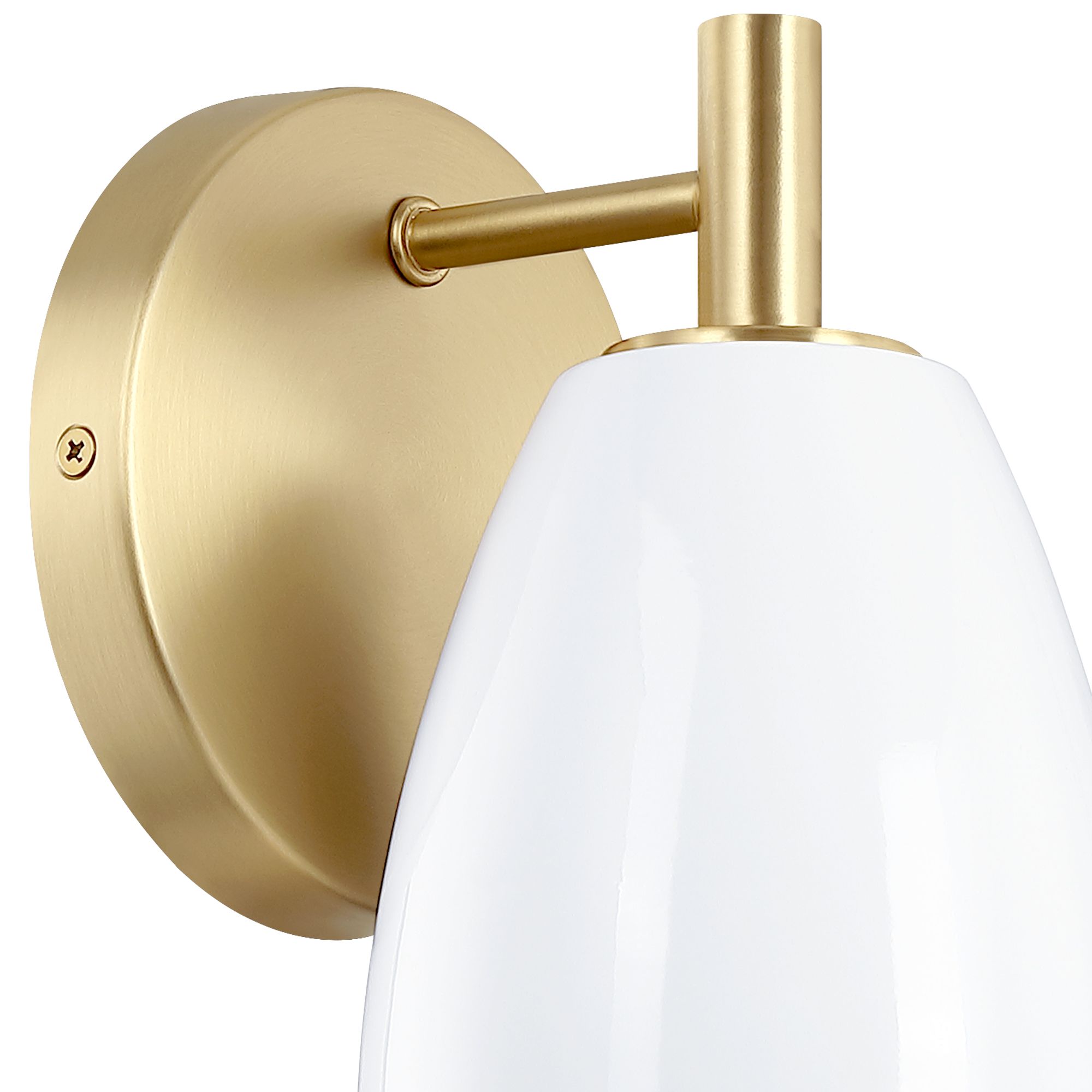 Image 3 Biba 8 in. 1-Light Brushed Gold Modern Wall Sconce Metal Shade more views