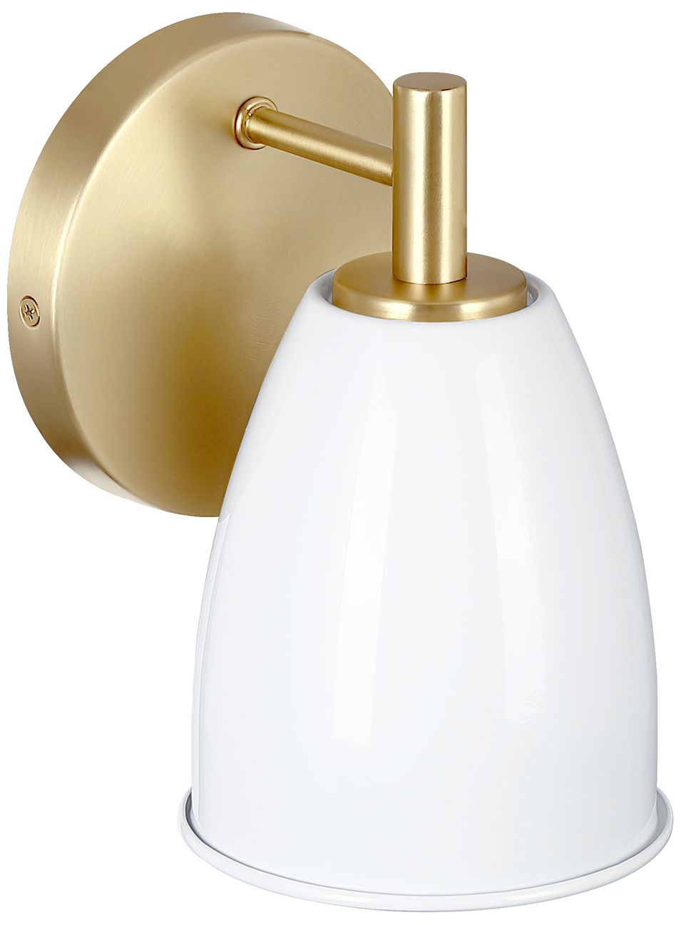 Image 5 Biba 8 in. 1-Light Brushed Gold Modern Wall Sconce Metal Shade more views