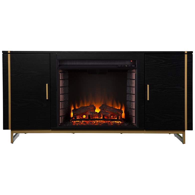 Image 4 Biddenham Black LED Electric Fireplace with Media Storage more views