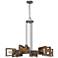 Biel 35" Wide Iron and Wood 6-Light Sputnik Chandelier