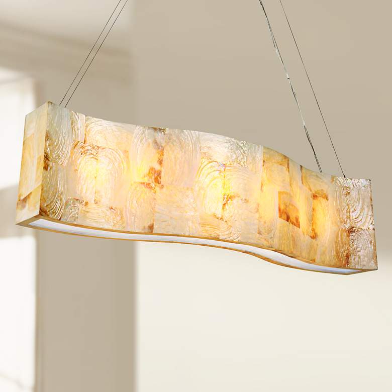 Image 1 Big 48" Wide Kabebe Shell Kitchen Island Light Chandelier
