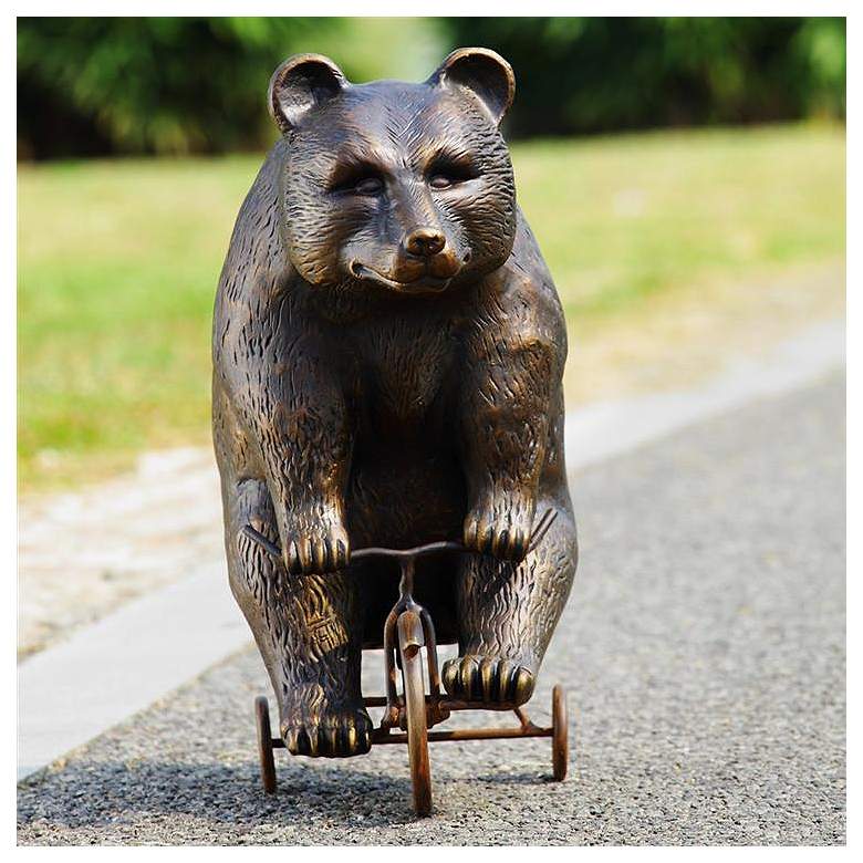 Image 1 Big Bear - Little Trike 23 1/2" High Aluminum Garden Statue